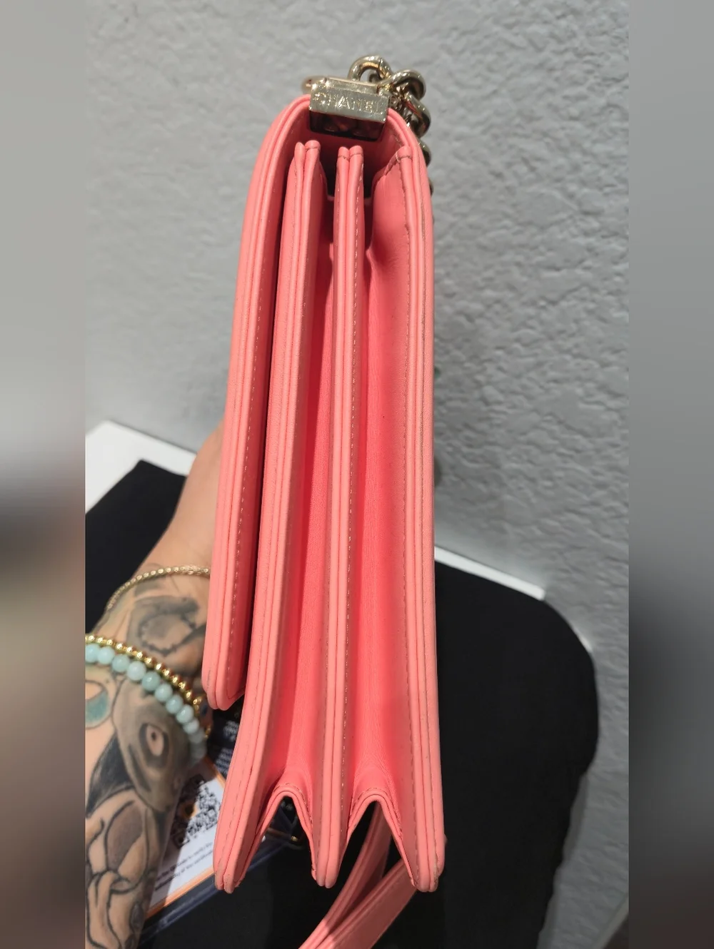 CHANEL Norrh South Boy With Champagne Gold Hardware - Picture 5 of 11